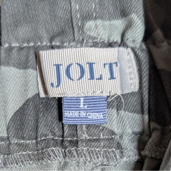 Camo Mini Skirt  90s Y2K NWT Womens Large Camouflage Belted Utility by Jolt - Picture 3 of 11